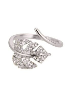 Silver Monstera Leaf Wrap Ring | Stainless Steel